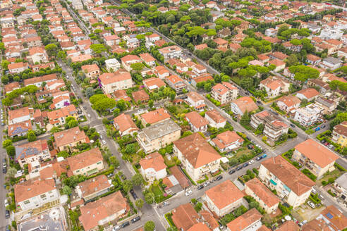 Aerial view of dense town near Viareggio, Italy. - AAEF09616