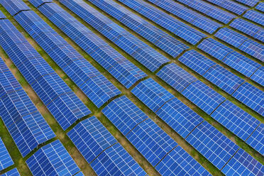 Aerial view of the largest solar panel complex in Bangladesh along Karnaphuli river in Kaptai, Chittagong state, Bangladesh. - AAEF10940