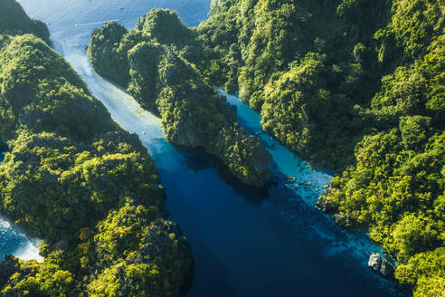 Aerial view of Hidden Beach, Calmung, El Nido, Palawan, Philippines - AAEF11199