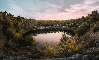 Top view nice lagoon in Cuenca, Spain - ADSF27966