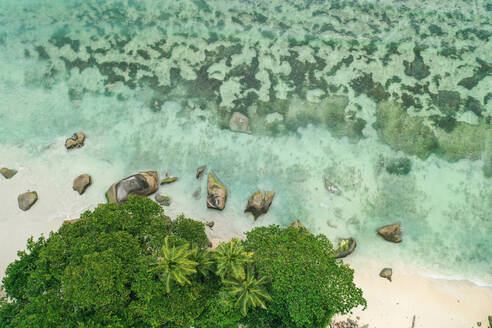 Aerial view of the east coast of Mah√© island, Seychelles. - AAEF11372