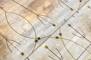 Aerial view of the taxi way at Melbourne airport in Melbourne, Australia. - AAEF11754