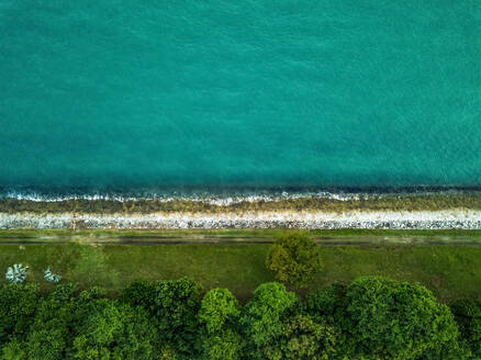 Aerial view of sea defence Marina South Pier, Marina Barrage, Singapore. - AAEF11779