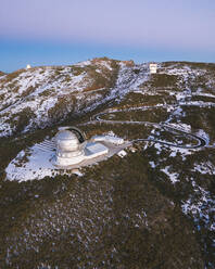 Luftaufnahme des Gran Telescopio Canarias, Observatorium Roque de los Muchachos bei Garafia, Insel La Palma, Kanarische Inseln, Spanien. - AAEF12809