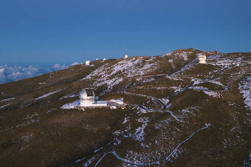 Luftaufnahme des Gran Telescopio Canarias, Observatorium Roque de los Muchachos bei Garafia, Insel La Palma, Kanarische Inseln, Spanien. - AAEF12810