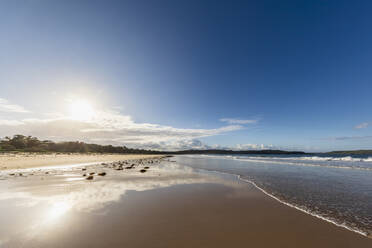 Sun setting over Minnamurra Beach in summer - FOF12134