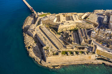 Malta, Südöstliche Region, Valletta, Luftaufnahme der Küstenbefestigung von Fort Saint Elmo - TAMF03210