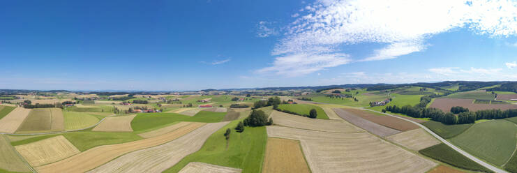 Drone panorama of countryside fields in summer - WWF05847