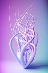 Three dimensional render of purple and blue tentacles - JPSF00242