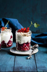 Yogurt parfait with red currant berries and nuts  - SBDF04520