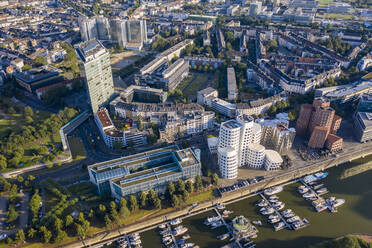 Germany, North Rhine-Westphalia, Dusseldorf, Aerial view of Media Harbour - TAMF03245
