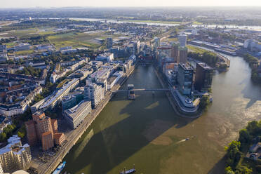 Germany, North Rhine-Westphalia, Dusseldorf, Aerial view of Media Harbour - TAMF03246