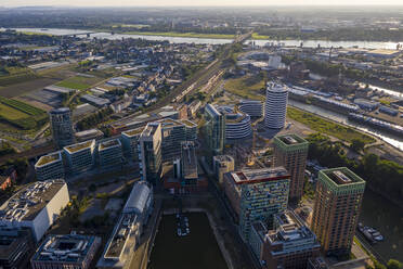 Germany, North Rhine-Westphalia, Dusseldorf, Aerial view of Media Harbour - TAMF03247