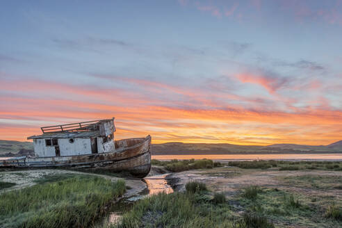 Sunset with dramatic sky over Point Reyes National Seashore. - MINF16446