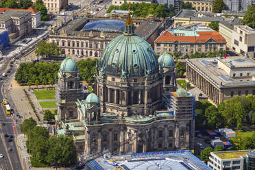 Germany, Berlin, Aerial view of Berlin Cathedral - ABOF00727