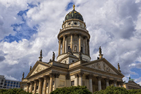 Germany, Berlin, Neue Kirche standing against clouds - ABOF00740