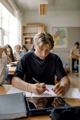 Jugendlicher beim Lernen im Klassenzimmer - MASF26320