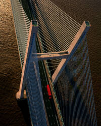 UK, Wales, Aust, Overhead view of Severn Bridge - ISF25322