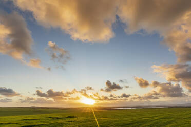 Küstenlandschaft bei bewölktem Sommer-Sonnenuntergang - FOF12239