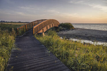 Coastal boardwalk and Lugenbrucke bridge at dusk - KEBF02040