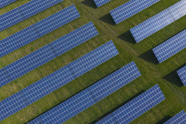 Drone view of solar power station panels - RUEF03394