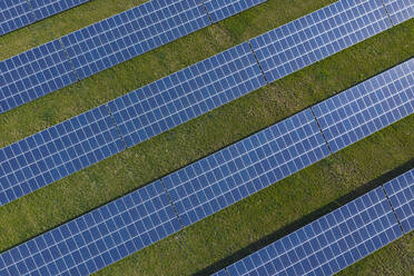 Drone view of solar power station panels - RUEF03395