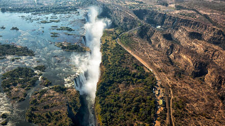 Aerial view of the Victoria Falls in Livingstone, Zambia. - AAEF13217