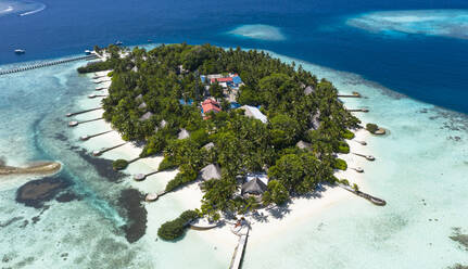Aerial view of a luxurious resort, Maldives, Laccadive Sea. - AAEF13233