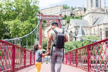 Father with his daughter for a walk and playing - CAVF95138