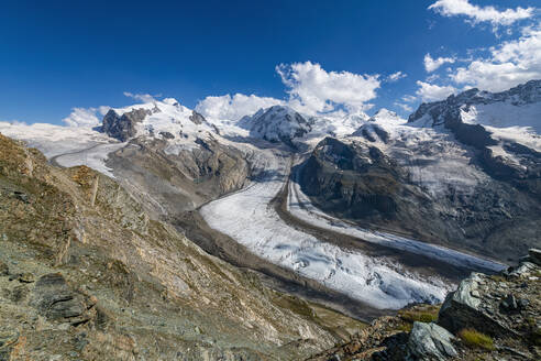 Scenic view of Gorner Glacier in Pennine Alps - RUNF04680