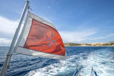 Maltese flag on moving ferry - FPF00245
