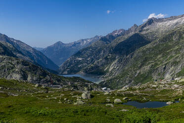 Blick auf den Grimselpass, Berner Alpen, Schweiz, Europa - RHPLF20848