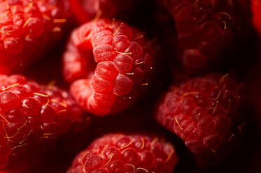 Closeup of delicious fresh sweet ripe red raspberry - ADSF31896