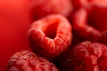 Closeup of delicious fresh sweet ripe red raspberry - ADSF31897