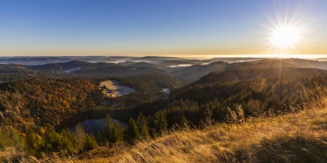 Feldsee lake seen from Feldberg mountain at sunrise - WDF06696