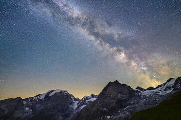 Milky Way galaxy stretching over peaks of Ortler Alps - ANSF00110