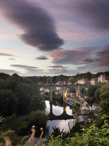 Knaresborough Viadukt bei Sonnenuntergang, Knaresborough, Yorkshire, England, Vereinigtes Königreich, Europa - RHPLF21021