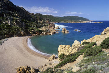 Spiaggia di Cala li Cossi beach on island's north coast, Costa Paradiso, Sassari Province, Sardinia, Italy, Mediterranean, Europe - RHPLF21071