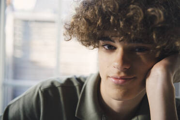 Portrait of teenage boy at home - MASF27521