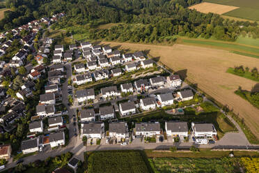 Germany, Baden-Wurttemberg, Waiblingen, Aerial view of new suburban houses - WDF06706