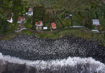 Houses at coastline of Rocha da Relva, Sao Miguel Island, Azores, Portugal - WWF05933