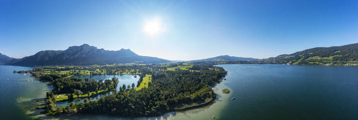 Drone panorama of Mondseeland in summer - WWF05973