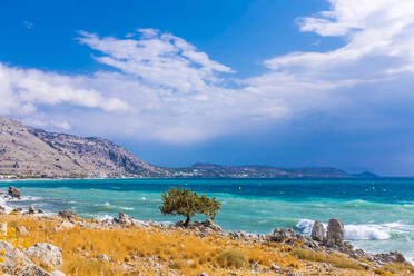 Beautiful coastline on sunny day at Lardos, Rhodes, Greece - MHF00555