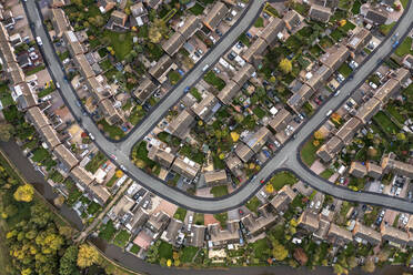UK, England, Whittington, Aerial view of riverside town - WPEF05703