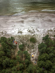 Aerial view of camping at seaside in Pape, Latvia. - AAEF13689