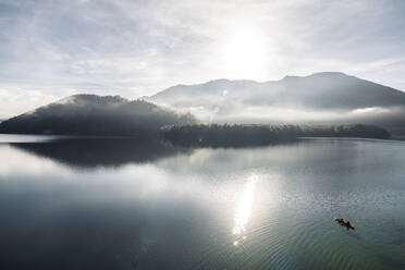 Kayak on Sylvenstein lake, Bavaria, Germany - WFF00575