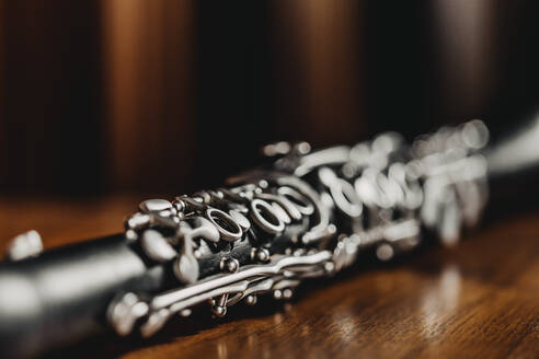 Studio shot of clarinet with focus on toneholes - DAWF02437