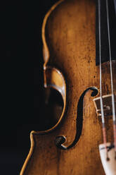 Close up of violin f-hole - DAWF02441