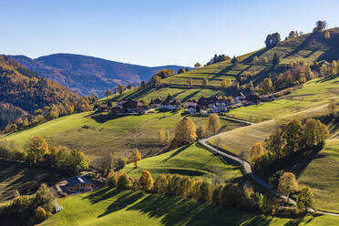 Germany, Baden-Wurttemberg, Wieden, Village in Black Forest during autumn - WDF06749