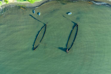 Luftaufnahme eines Schiffswracks in der Nähe von Port Louis, Mauritius. - AAEF13961